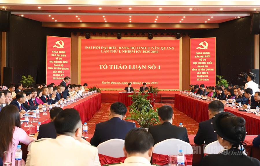 Đại hội đại biểu Đảng bộ tỉnh Tuyên Quang lần thứ I, nhiệm kỳ 2025 - 2030 tiếp tục thảo luận và bế mạc