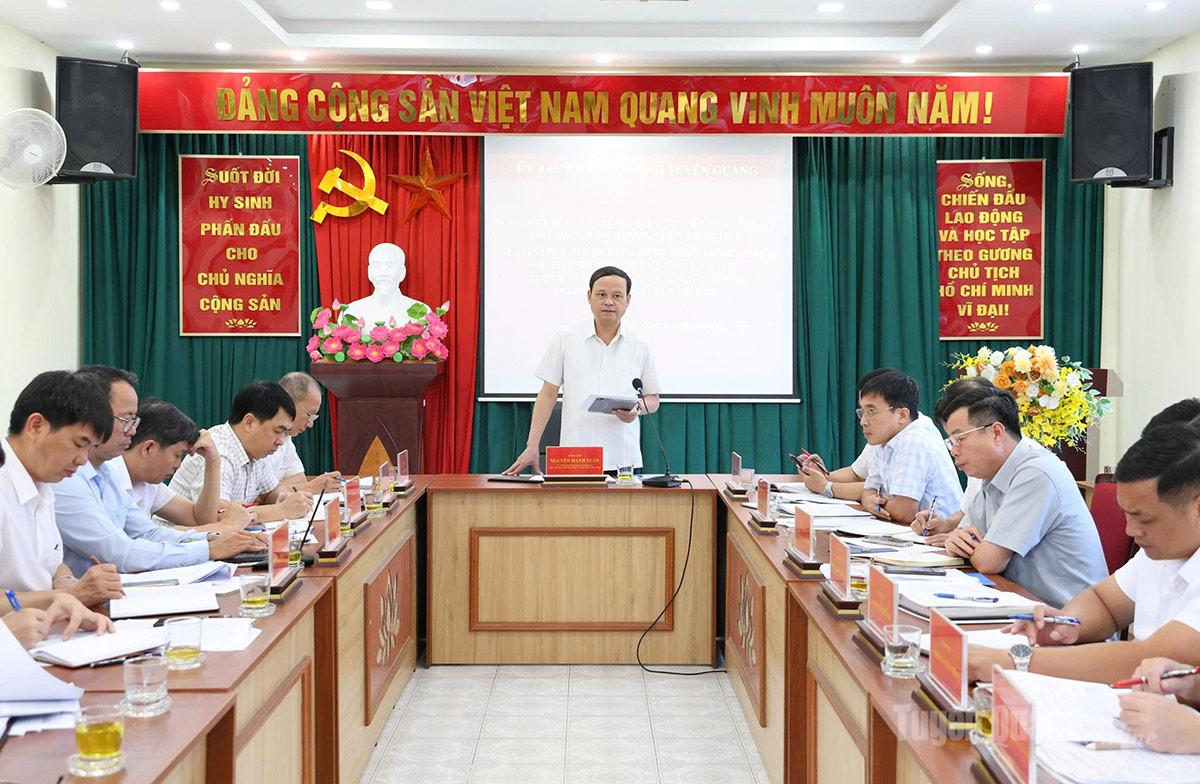 Đồng chí Phó Chủ tịch Thường trực UBND tỉnh Nguyễn Mạnh Tuấn chỉ trì buổi làm việc.