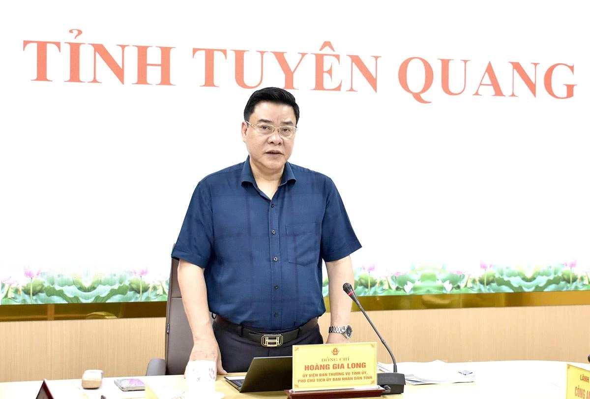 Đồng chí Hoàng Gia Long, Ủy viên Ban Thường vụ Tỉnh ủy, Phó Chủ tịch UBND tỉnh kết luận hội nghị.