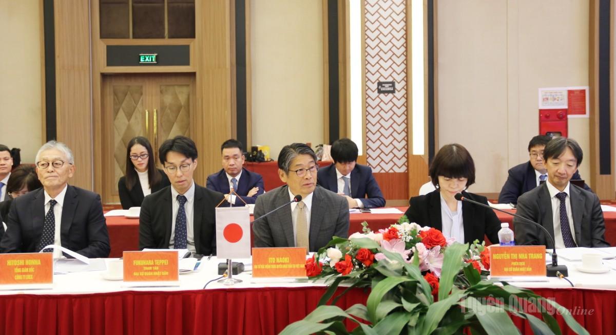 Ngài Ito Naoki, Đại sứ đặc mệnh toàn quyền Nhật Bản tại Việt Nam phát biểu tại buổi làm việc.