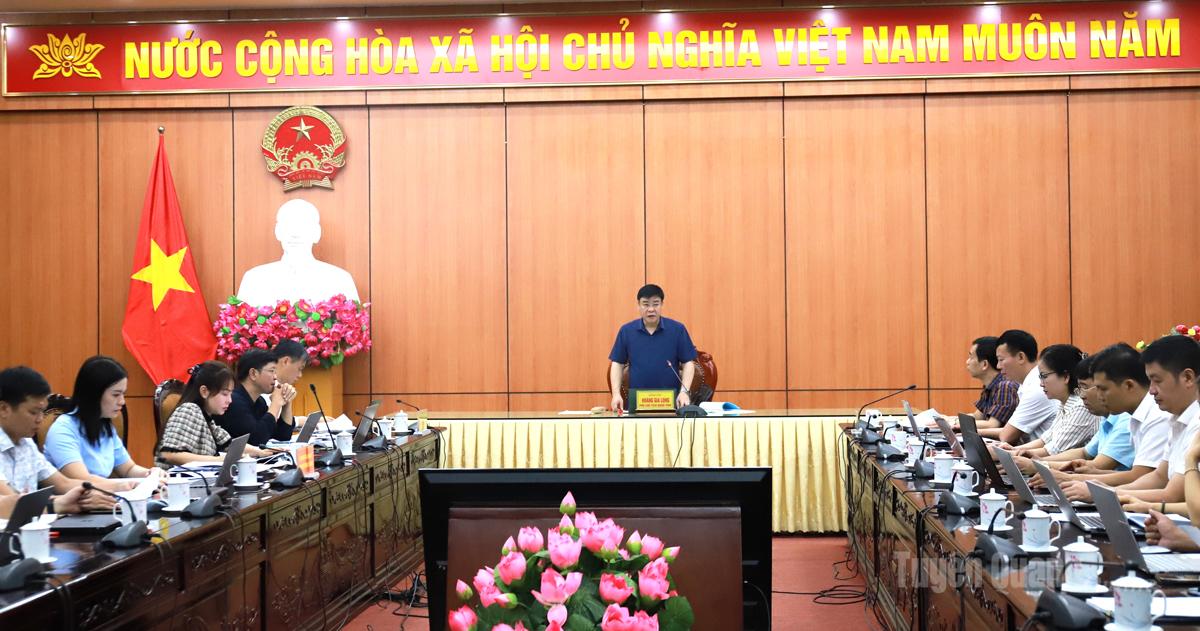 Phó Chủ tịch UBND tỉnh Hoàng Gia Long phát biểu tại buổi kiểm tra, giám sát.