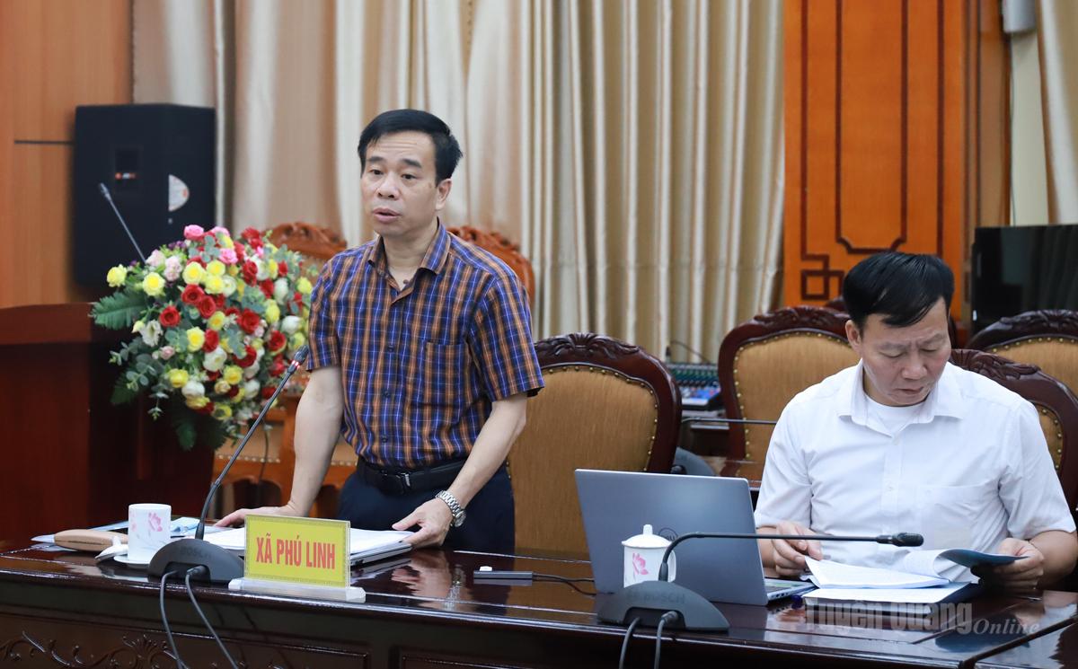 Lãnh đạo Phú Linh phát biểu tại buổi làm việc.
