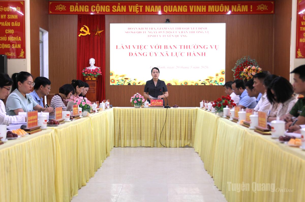 Đồng chí Lý Thị Lan kết luận buổi kiểm tra.