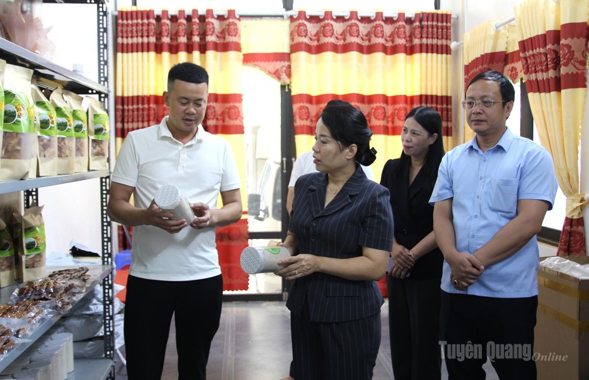 Đoàn công tác kiểm tra mô hình sản phẩm OCOP 3 sao trên địa bàn xã Lực Hành.
