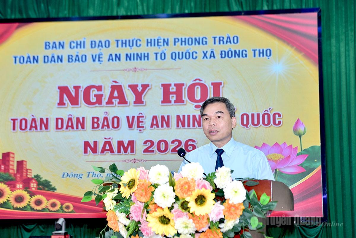 Phó Bí thư Tỉnh ủy, Chủ tịch Ủy ban MTTQ Việt Nam tỉnh Ma Thế Hồng phát biểu chỉ đạo tại Ngày hội.