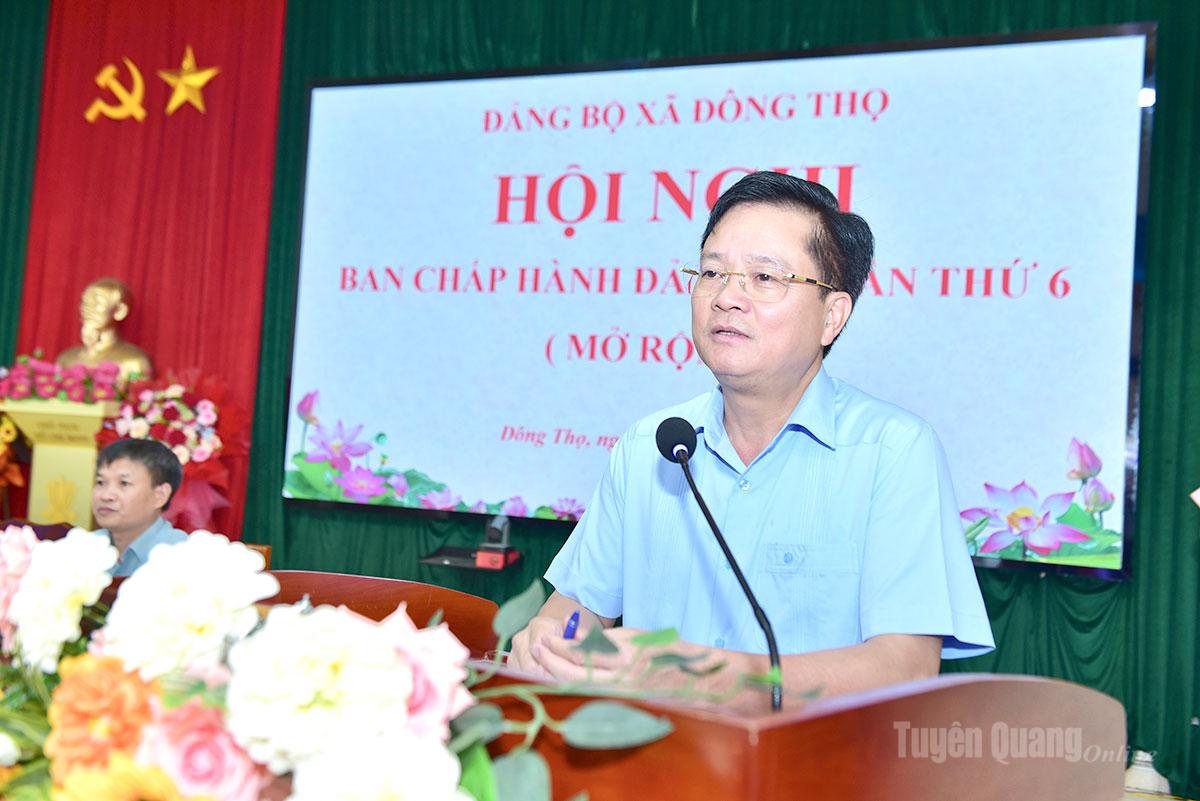 Trưởng ban Tổ chức Tỉnh uỷ Trần Quang Minh phát biểu chỉ đạo hội nghị.