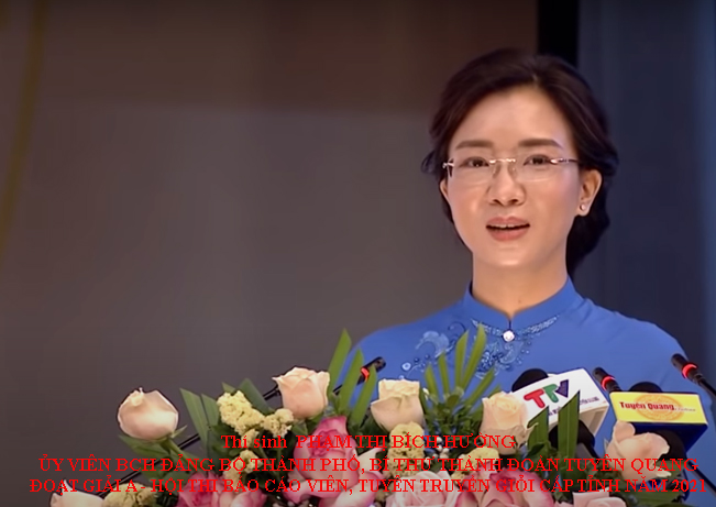 Thí sinh Phạm Thị Bích Hường đạt giải A - Hội thi Báo cáo viên, tuyên truyền viên giỏi cấp tỉnh năm 2021